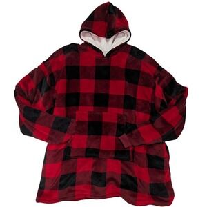 Huggle Wearable Blanket Hoodie Lumberjack Chic Buffalo Plaid‎ Cabincore OSFA